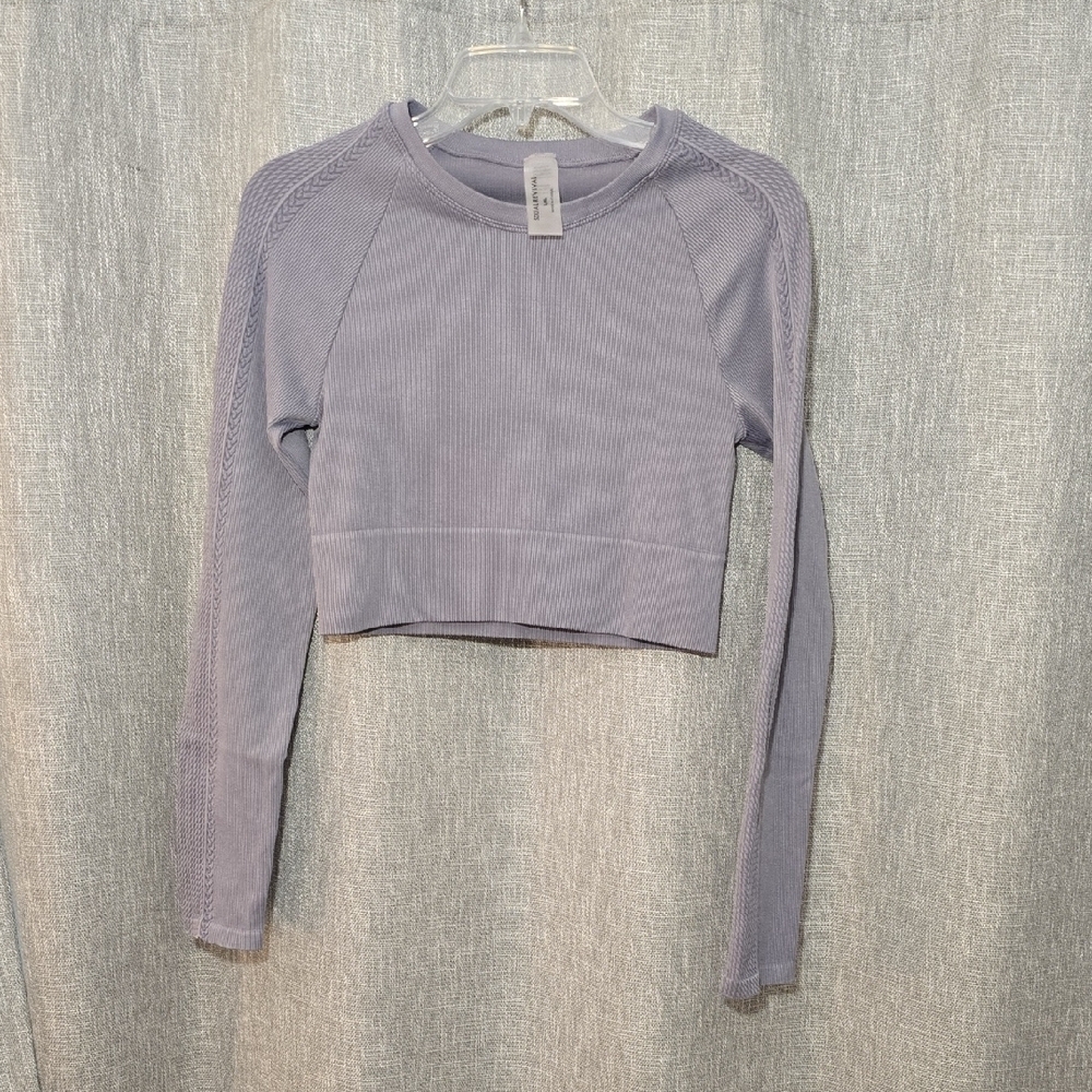Social Revival Ribbed Long Sleeve Crop Top Size L/XL